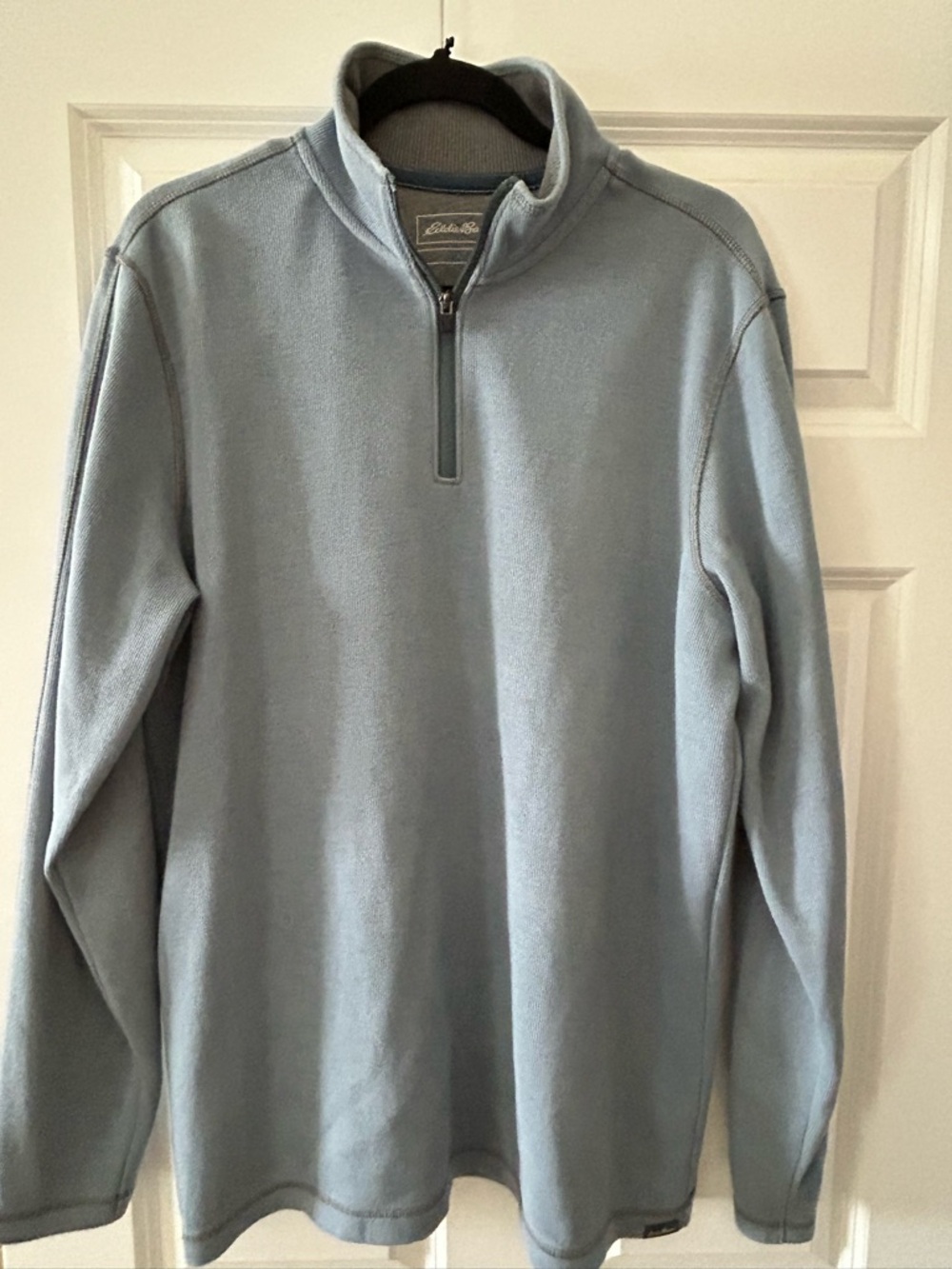Eddie Bauer Light Blue Quarter-Zip Fleece Pullover Men’s Large Tall